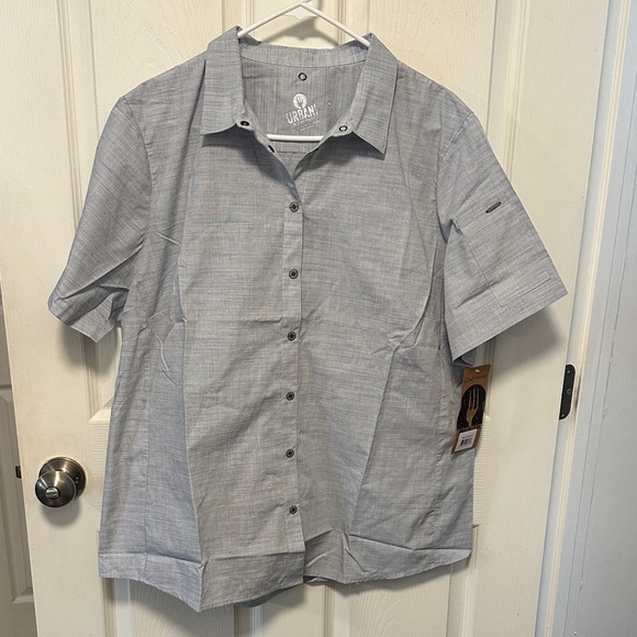 Urban Collection by Chef Works Tops - Urban Collection by Chef Works Light Blue Button Down Short Sleeve Shirt NWT